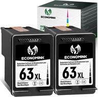 🖨️ economink remanufactured 63xl black ink cartridge - high yield replacement for hp officejet 3830, 5252, 4650, 5258, 4655, 4652, 5255 / deskjet 3636, 1111, 3630, 1112, 3637, 3632 / envy 4520, 3634 printers logo