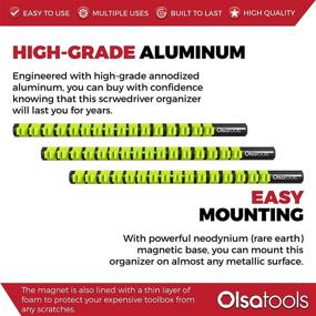 img 2 attached to 🔧 Набор органайзера магнитных отверток профессионального качества (3 предмета) от Olsa Tools - черный и зеленый, вмещает до 48 отверток
