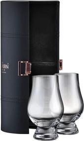 img 1 attached to Set of 2 Glencairn Whisky Glasses in a Leather Travel Case