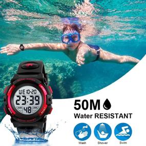 img 2 attached to Watch Waterproof Stopwatch Digital Wristwatch