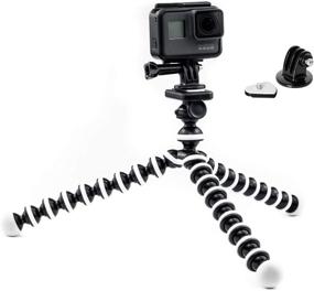 img 3 attached to 🦑 Flexible Octopus Tripod Stand for GoPro, Max Hero9 Hero8 HERO 9 8 7 6 - Digicharge 10'' Camera + Action Cam Mount