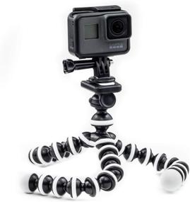 img 2 attached to 🦑 Flexible Octopus Tripod Stand for GoPro, Max Hero9 Hero8 HERO 9 8 7 6 - Digicharge 10'' Camera + Action Cam Mount