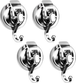 img 4 attached to 🪛 Suction Cup Hooks for Shower, Wreaths, Bathroom Wall, Heavy Duty Towel, Kitchen, Restroom, Glass Door - Vacuum Hooks 4 Pack