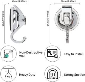 img 3 attached to 🪛 Suction Cup Hooks for Shower, Wreaths, Bathroom Wall, Heavy Duty Towel, Kitchen, Restroom, Glass Door - Vacuum Hooks 4 Pack