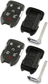 img 2 attached to Smart Key Fob Keyless Entry Remote Case Shell for Chevy Tahoe Suburban/GMC Yukon (2014-2017), Set of 2 - Fits HYQ1AA