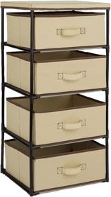 img 4 attached to 👚 Organize Your Wardrobe with the 4-Tier Tan Fabric Dresser Organizer!