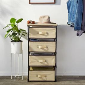 img 3 attached to 👚 Organize Your Wardrobe with the 4-Tier Tan Fabric Dresser Organizer!