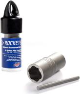 rocketsocket 2-sided ½” drive bolt lug nut extractor socket with razorgrip technology - extract damaged, frozen, rusted, rounded-off lug nuts and wheel bolts - ideal for most standard vehicles - made in usa from high-quality steel logo