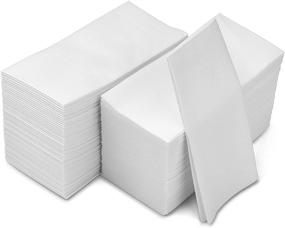 img 4 attached to 💎 Premium White Disposable Hand Towels by Fete - Elegant Linen-Feel Guest Towels for Bathroom, Formal Events, and Special Occasions - Pack of 200, 8.5x4-Inches Folded