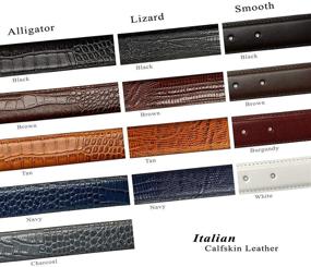 img 2 attached to Italian Leather Designer Alligator Men's Belt Accessories by Canyon