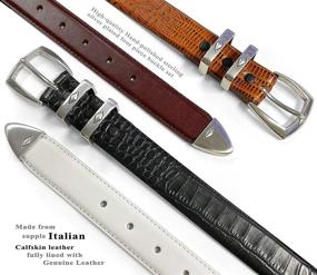 img 1 attached to Italian Leather Designer Alligator Men's Belt Accessories by Canyon