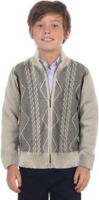 img 3 attached to Geometric Lightweight Cardigan Sweater for Boys' - Gioberti Sweaters Collection