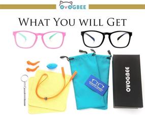 img 1 attached to 👓 Защитные очки для детей: Очки OVOGBEE Square Nerd Soft, блокирующие синий свет и UV400.