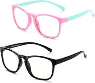 👓 protective eyewear for kids: ovogbee square nerd soft glasses, blocking blue light and uv400 logo