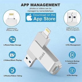 img 2 attached to 📱 iDiskk 128GB MFi Certified Photo Stick for iPhone - USB Flash Drive for iPhone 13/12/12 mini/12 pro max/11/11 pro/XR/X/XS - Photo Storage for iOS, iPhone Memory Stick - Compatible with iPad, MacBook, and PC