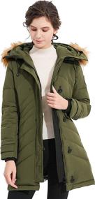 img 2 attached to 🧥 Orolay Women's Hooded Slim Puffer Jacket - Quilted Mid Length Winter Down Coat