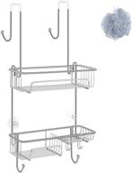 🚿 cosyland stainless steel over the door shower caddy - rustproof bathroom shelf organizer for dorm, toilet, bath, and kitchen - silver logo