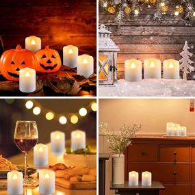 img 1 attached to MIXALY 1.8”H Rechargeable LED Votive Tea Lights - 6 Pack with Remote 🕯️ Timer | Realistic Flickering Halloween Tealight Candles, Warm White | Ideal for Party/Holiday Decor