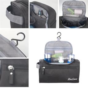 img 1 attached to 🧳 ProCase Toiletry Bag Travel Case - Compact Organizer for Accessories, Shampoo, Cosmetics & More in Stylish Black