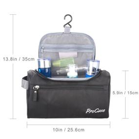 img 3 attached to 🧳 ProCase Toiletry Bag Travel Case - Compact Organizer for Accessories, Shampoo, Cosmetics & More in Stylish Black