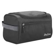 🧳 procase toiletry bag travel case - compact organizer for accessories, shampoo, cosmetics & more in stylish black logo