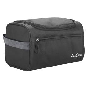 img 4 attached to 🧳 ProCase Toiletry Bag Travel Case - Compact Organizer for Accessories, Shampoo, Cosmetics & More in Stylish Black