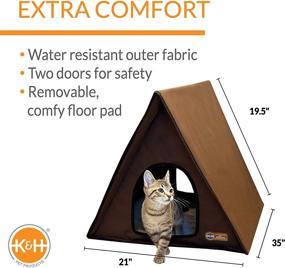 img 3 attached to 🐱 K&amp;H Pet Products Multi-Kitty A-Frame Outdoor Kitty House - Heated or Unheated Cat Shelter