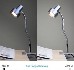 img 3 attached to 💡 O'Bright LED Clip on Light for Bed Headboard/Desk: Dimmable Vintage Design Lamp with Metal Clamp and Adjustable Brightness for Eye-Care Reading - Aluminum