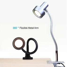 img 2 attached to 💡 O'Bright LED Clip on Light for Bed Headboard/Desk: Dimmable Vintage Design Lamp with Metal Clamp and Adjustable Brightness for Eye-Care Reading - Aluminum