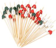 festive christmas cocktail toothpicks - set of 200 appetizer skewers for christmas parties and events logo