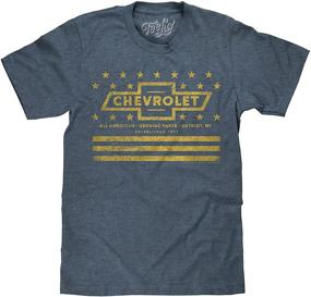 img 4 attached to 🚘 Chevrolet Yellow Stars and Stripes T-Shirt by Tee Luv - Chevy Shirt