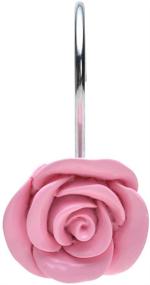 img 2 attached to 🌹 AGPTEK Shower Curtain Hooks, 12PCS Anti-Rust Resin Hooks for Bathroom Decor, Baby Room, Bedroom, Living Room (Pink Rose)