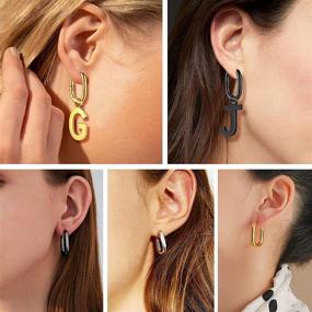 img 3 attached to 👑 Bestyle Hypoallergenic Initial Dangle Earrings: Stylish Monogram Jewelry for Women & Girls