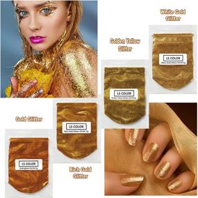 img 3 attached to ✨ 40g Gold Glitter and Cosmetic Grade Mica Powder Set - 8 Vibrant Colors | Includes Mini Resin Mixer | for Makeup, Soap Making, Epoxy Resin, DIY Crafts | Enhance Your Projects with High-Quality Cosmetic Colorants (Gold)