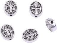 📿 exquisite antique silver saint benedict medallion spacer beads for diy jewelry making (11478) logo