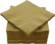 amcrate big party pack: 100 count gold beverage napkins for weddings, parties, birthdays, and more logo