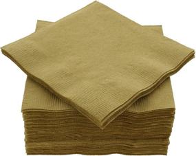 img 1 attached to Amcrate Big Party Pack: 100 Count Gold Beverage Napkins for Weddings, Parties, Birthdays, and More