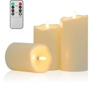 ivory led flameless candles with remote timer, battery operated fake electric candles for home wedding birthday decoration логотип