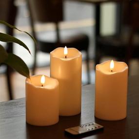 img 3 attached to Ivory LED Flameless Candles with Remote Timer, Battery Operated Fake Electric Candles for Home Wedding Birthday Decoration