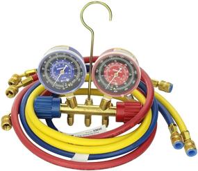 img 1 attached to 🔧 Robinair Standard Side Wheel Manifold Set with 60" Hoses and 1/4" Fittings: Superior Performance for HVAC Tasks