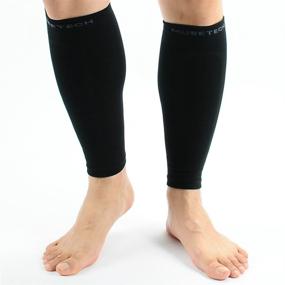 img 2 attached to 🏃 Musetech Calf Compression Sleeves (Pair) L/XL Black - Enhanced Support and Recovery for Active Legs