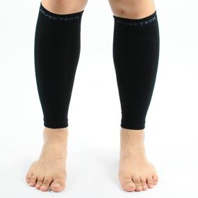 img 3 attached to 🏃 Musetech Calf Compression Sleeves (Pair) L/XL Black - Enhanced Support and Recovery for Active Legs