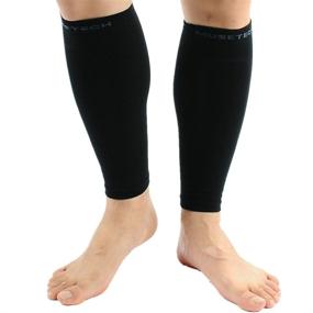 img 4 attached to 🏃 Musetech Calf Compression Sleeves (Pair) L/XL Black - Enhanced Support and Recovery for Active Legs