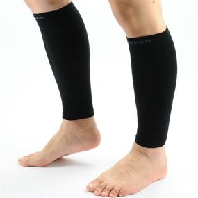 img 1 attached to 🏃 Musetech Calf Compression Sleeves (Pair) L/XL Black - Enhanced Support and Recovery for Active Legs