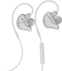 img 4 attached to 🎧 Alberoo Bluetooth Headphones - Wireless, Sweatproof, Premium Sound with Bass, Noise Cancelling, Ergonomic Design, Secure Fit, Zippered Case, 7 Hrs Playtime with Mic (Silver White)