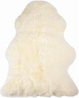 🐑 premium quality 2 ft x 3 ft natural sheepskin wool area rug with anti-skid backing - hypo-allergenic and lush 2.5 inch pile logo