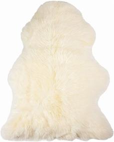 img 4 attached to 🐑 Premium Quality 2 ft x 3 ft Natural Sheepskin Wool Area Rug with Anti-Skid Backing - Hypo-Allergenic and Lush 2.5 inch Pile