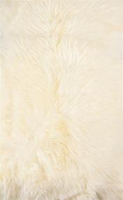 img 3 attached to 🐑 Premium Quality 2 ft x 3 ft Natural Sheepskin Wool Area Rug with Anti-Skid Backing - Hypo-Allergenic and Lush 2.5 inch Pile