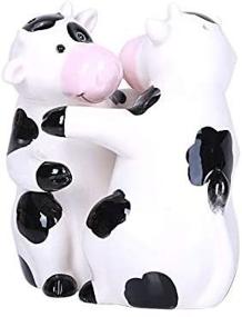 img 2 attached to 🐄 Pacific Giftware Hugging Cows Salt and Pepper Shakers Set with Magnetic Ceramic Design