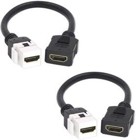 img 4 attached to 🔌 Набор из 2 штук адаптеров HDMI Keystone Jack, HDMI Female to Female Pigtail Extension Coupler Cable-6 дюймов